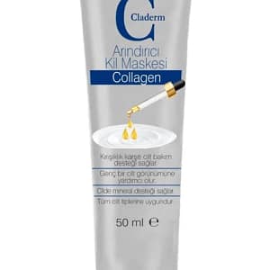 Claderm Kolajen Destekli Kil Maskesi - Tüm Cilt Tipleri İçin Nemlendirici ve Gözenekleri Arındıran 50 ml